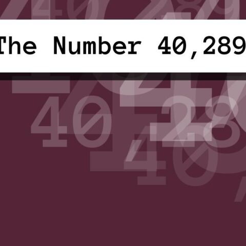About The Number 40,289