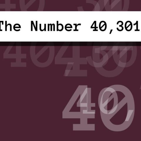 About The Number 40,301