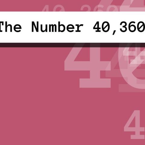 About The Number 40,360