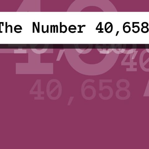 About The Number 40,658