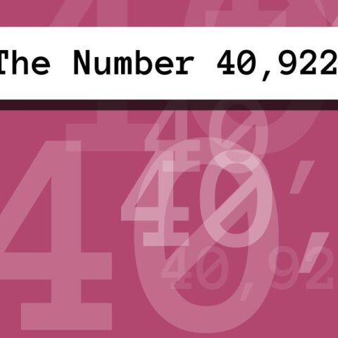 About The Number 40,922