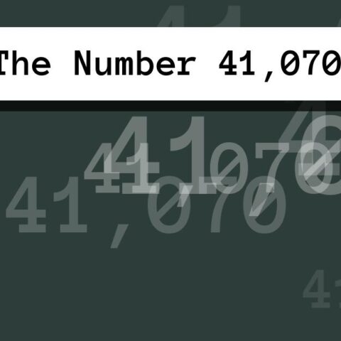 About The Number 41,070