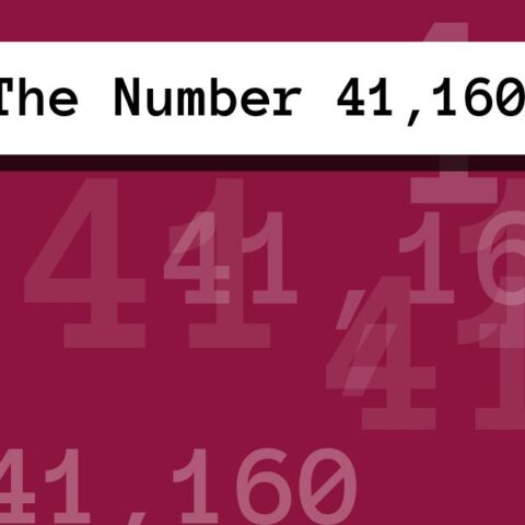 About The Number 41,160