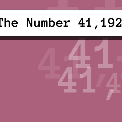 About The Number 41,192