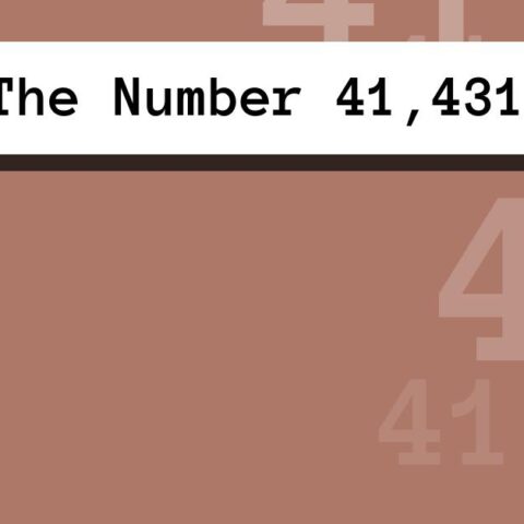 About The Number 41,431