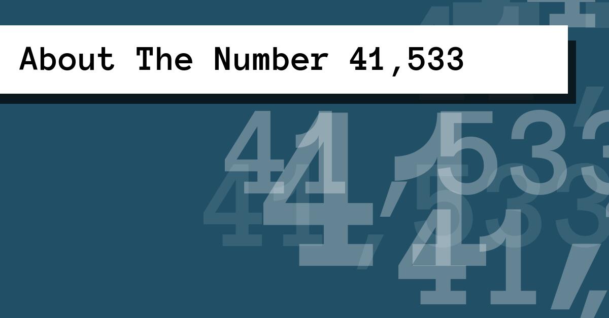 About The Number 41,533