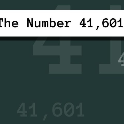 About The Number 41,601