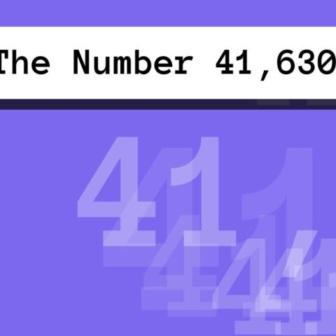 About The Number 41,630