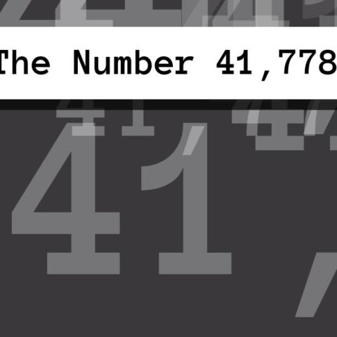 About The Number 41,778