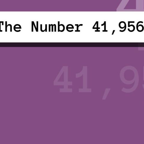 About The Number 41,956