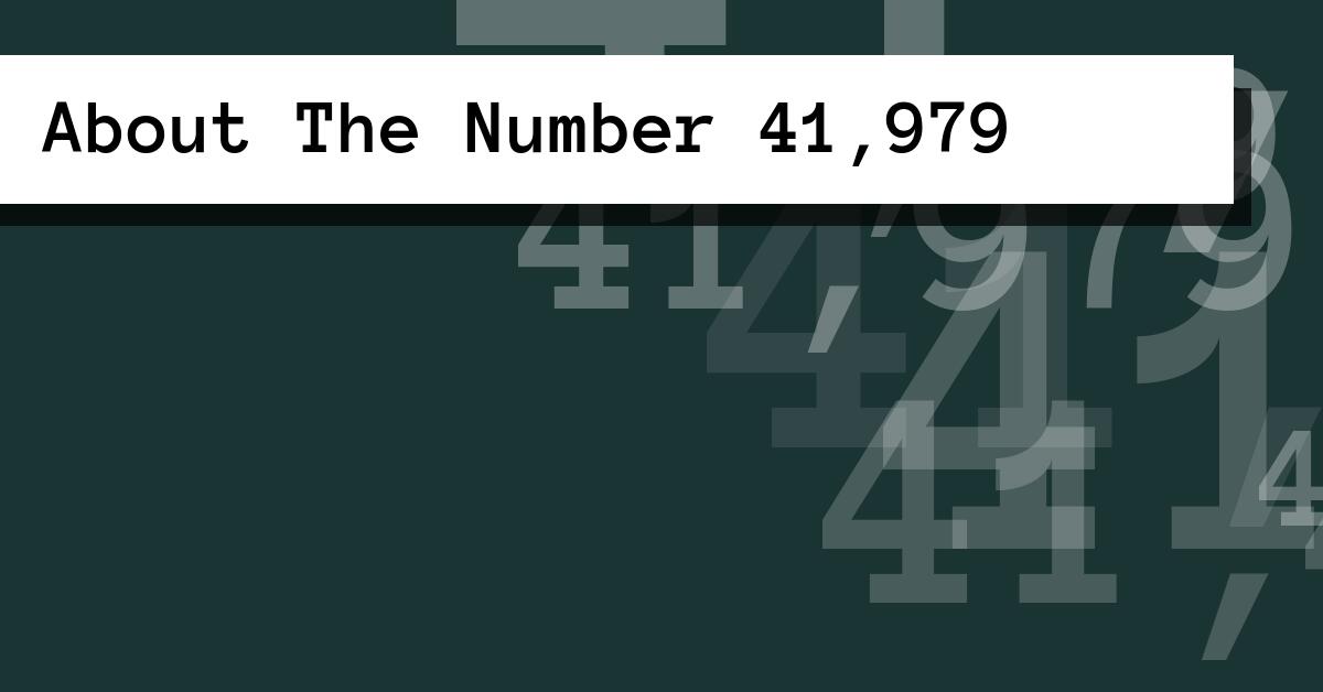About The Number 41,979