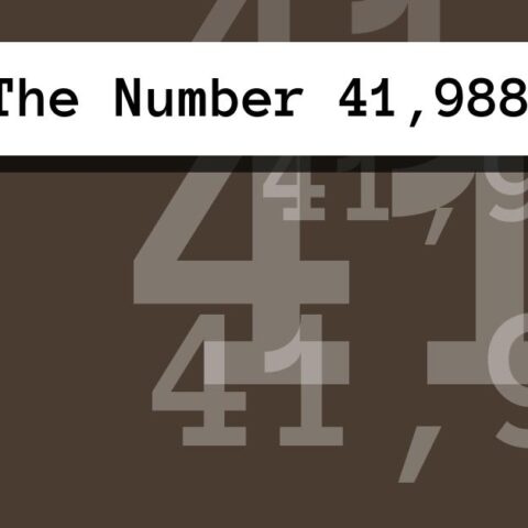 About The Number 41,988