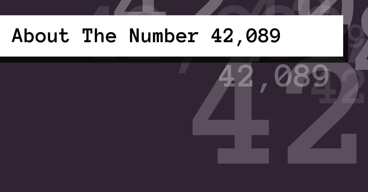 About The Number 42,089