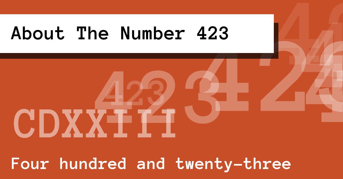 About The Number 423