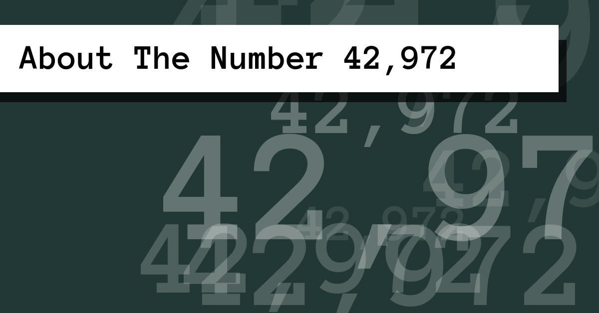 About The Number 42,972