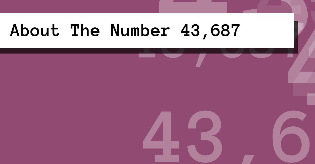 About The Number 43,687