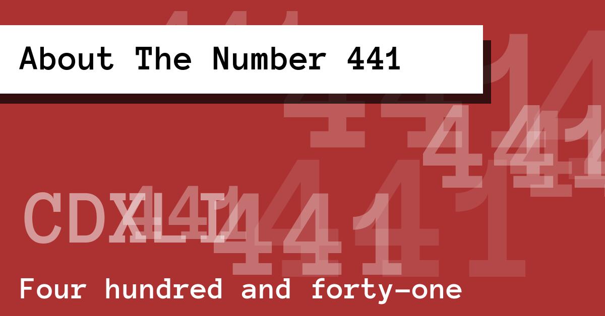 About The Number 441
