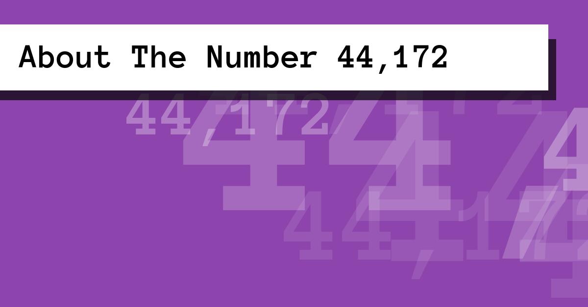 About The Number 44,172