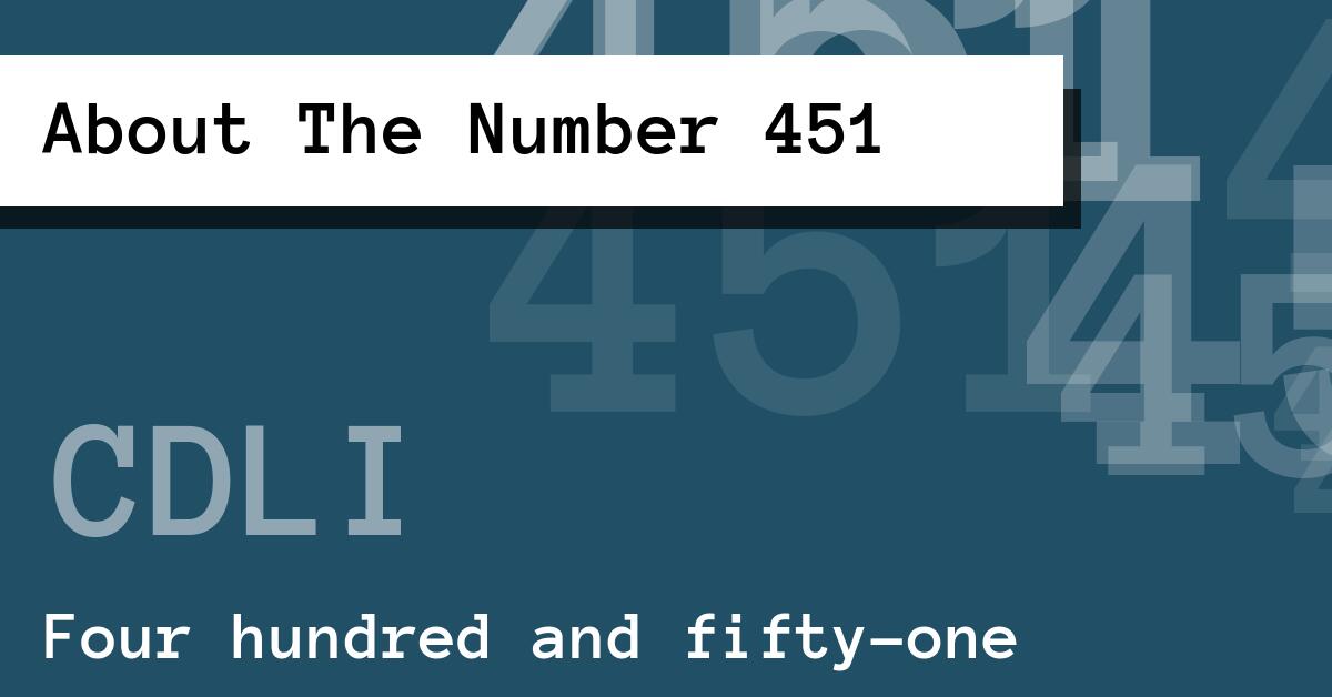 About The Number 451