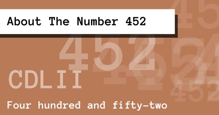 About The Number 452
