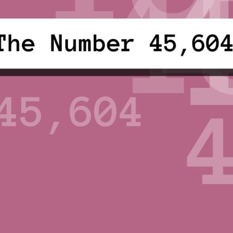About The Number 45,604