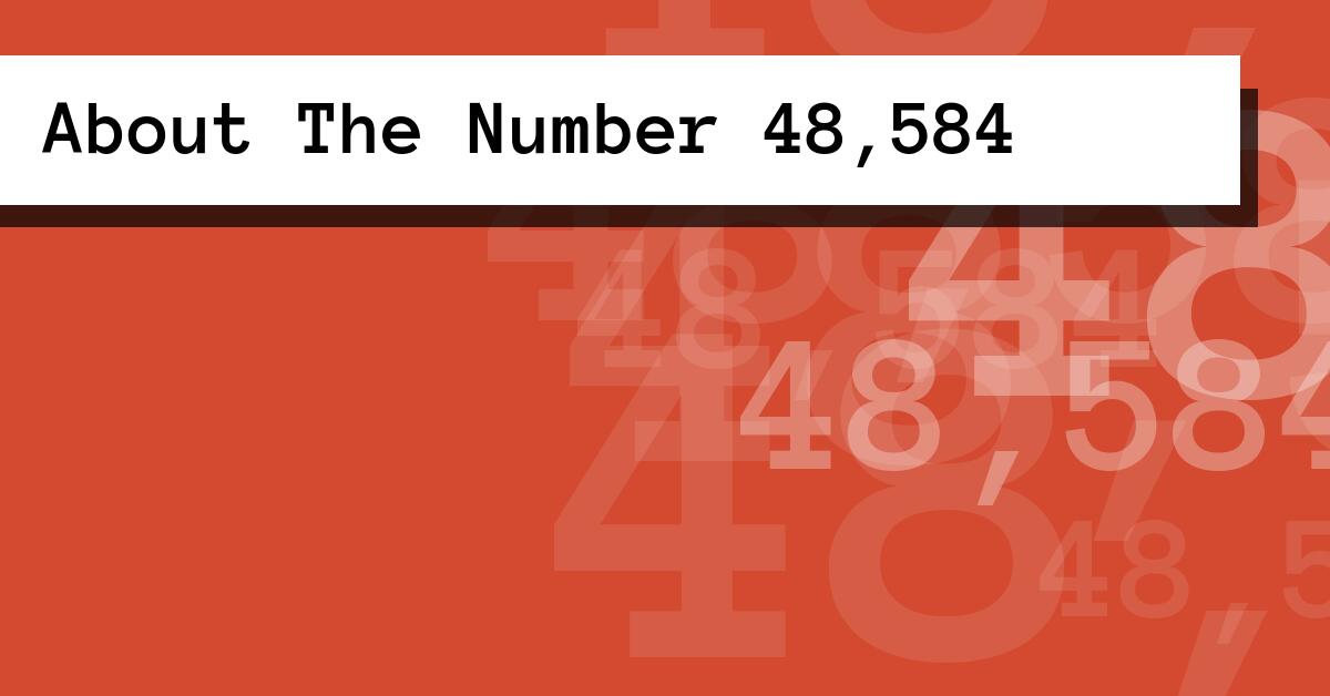 About The Number 48,584