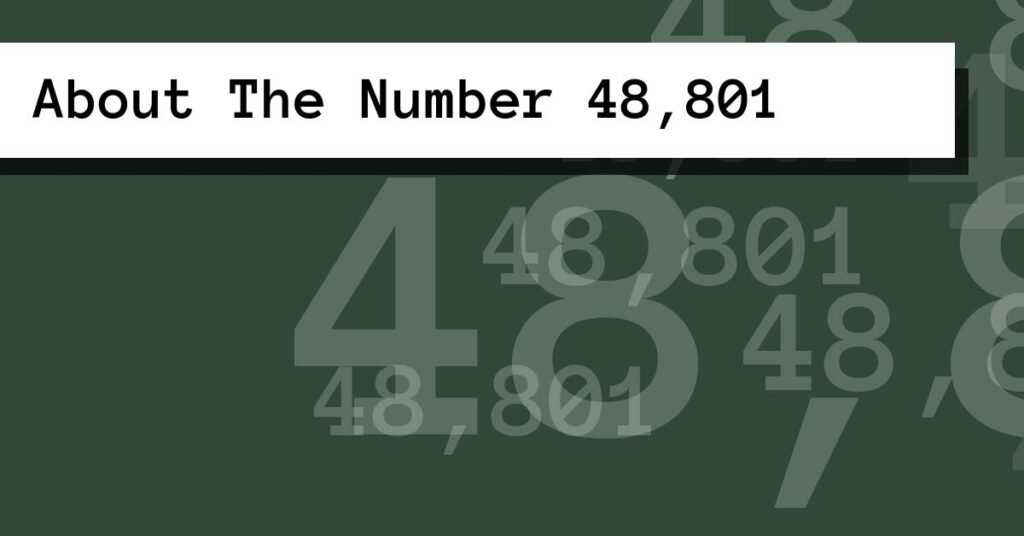 About The Number 48,801