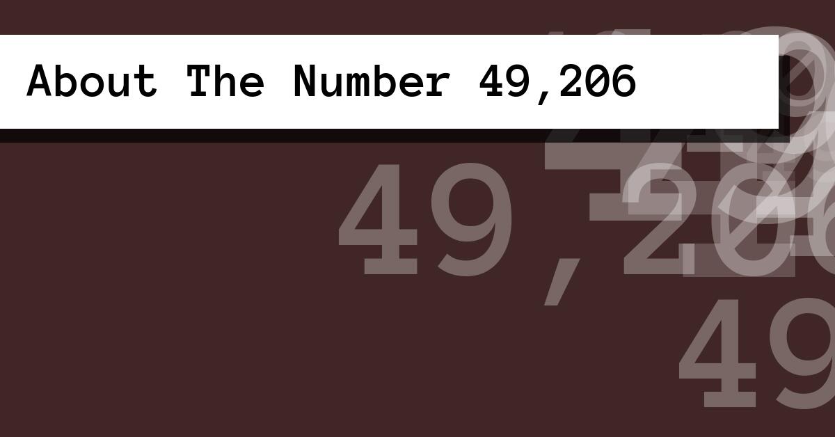 About The Number 49,206