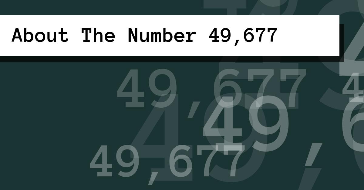 About The Number 49,677