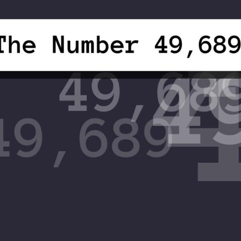 About The Number 49,689