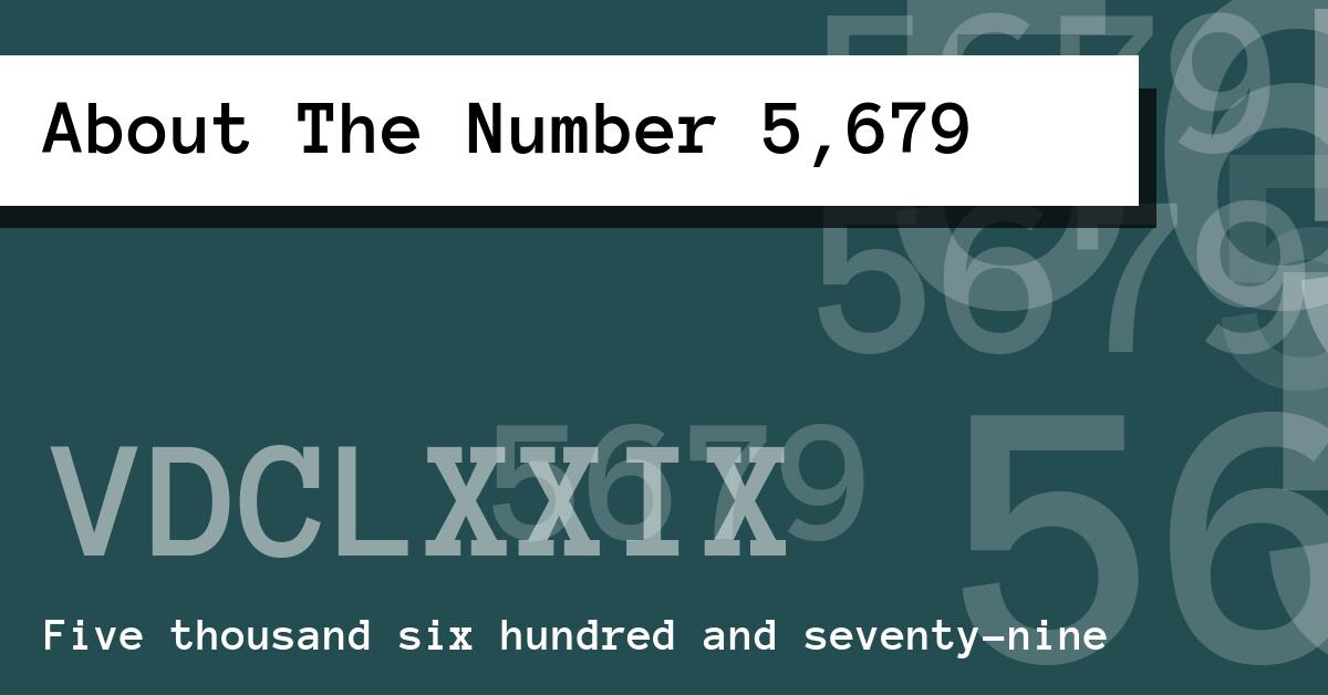About The Number 5,679