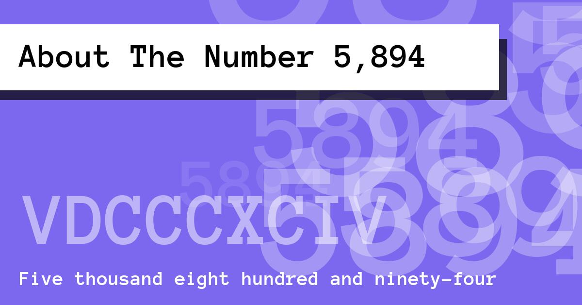 About The Number 5,894