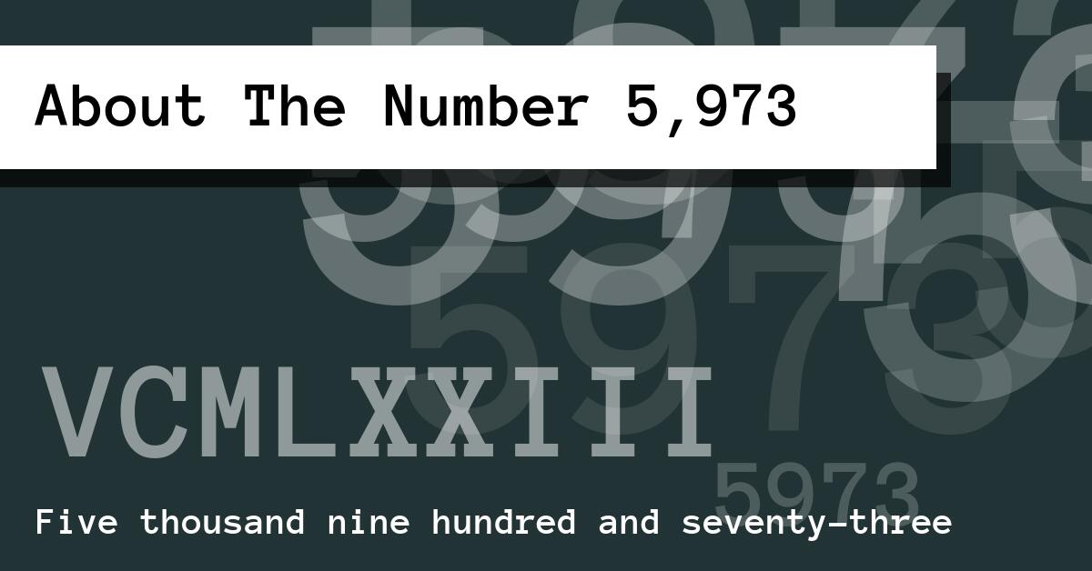 About The Number 5,973