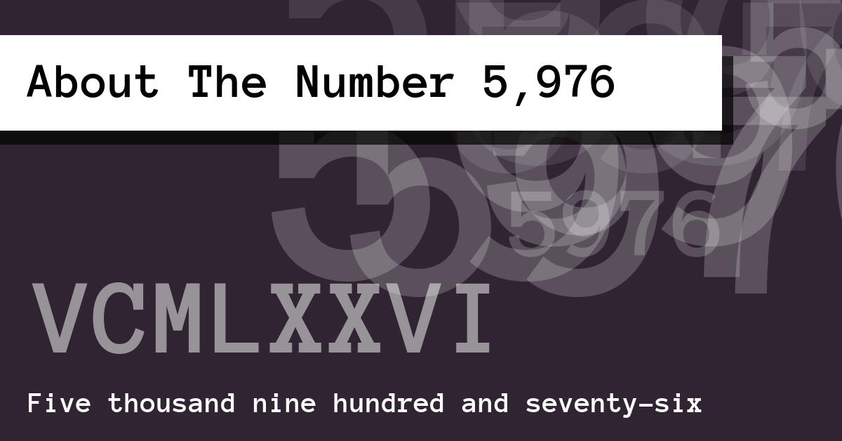 About The Number 5,976