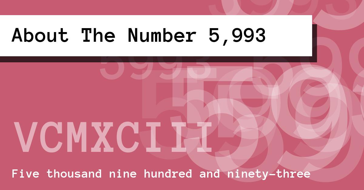 About The Number 5,993
