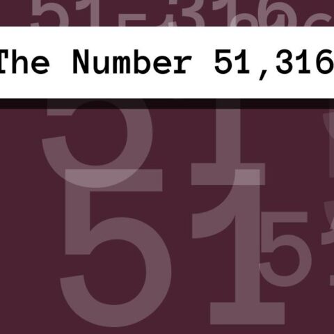 About The Number 51,316