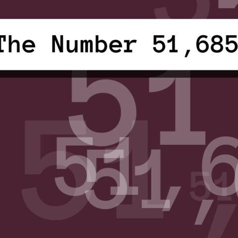 About The Number 51,685