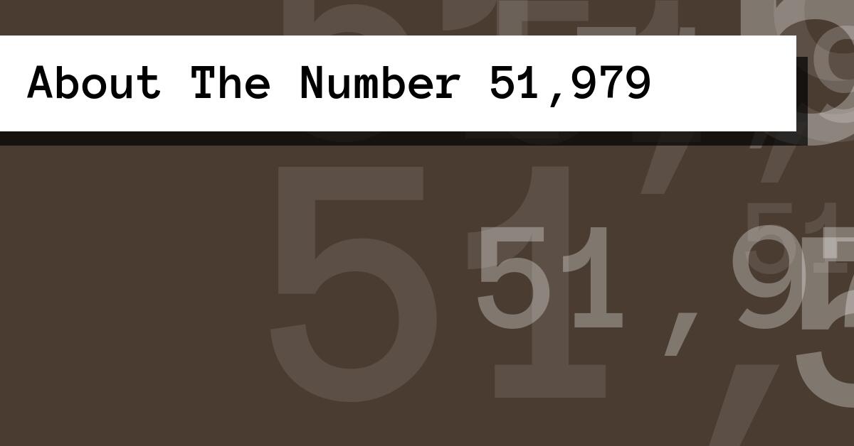 About The Number 51,979