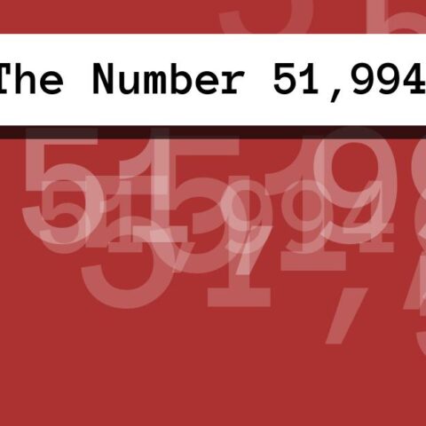 About The Number 51,994