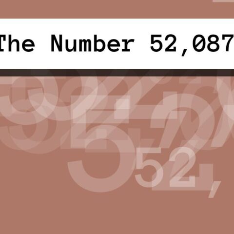 About The Number 52,087