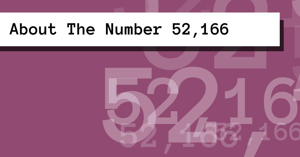About The Number 52,166