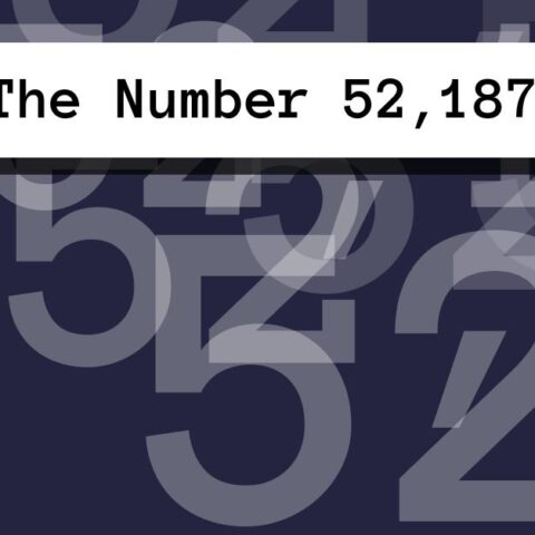 About The Number 52,187