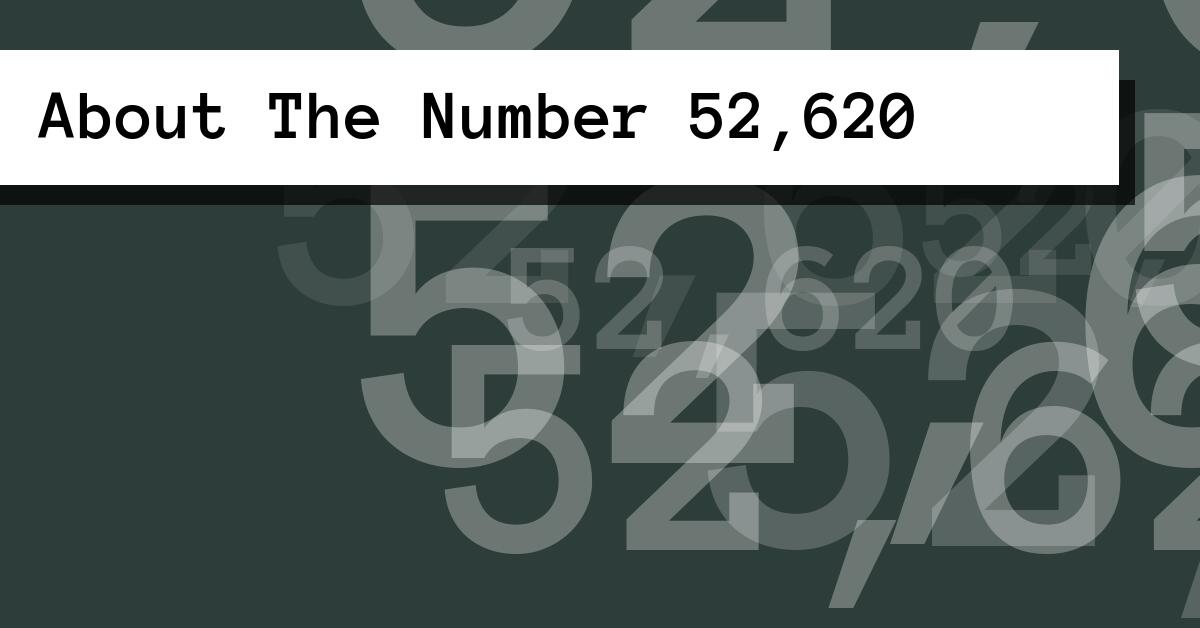 About The Number 52,620