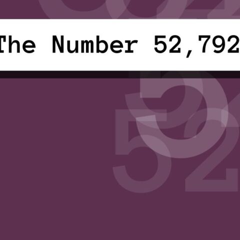 About The Number 52,792