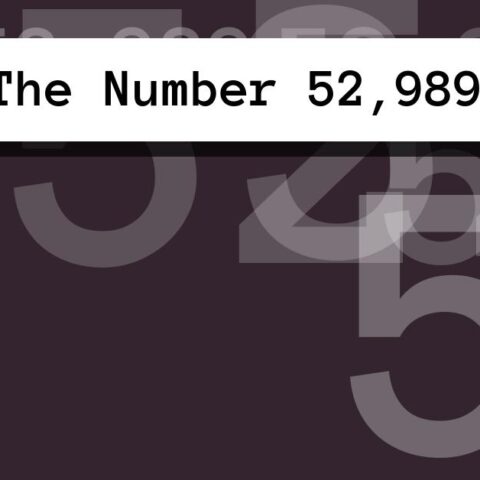 About The Number 52,989