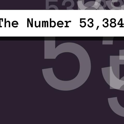 About The Number 53,384