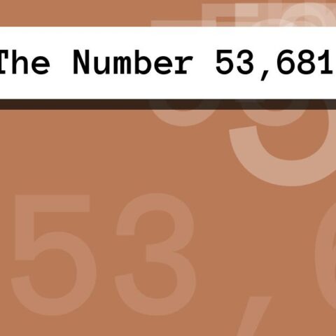 About The Number 53,681