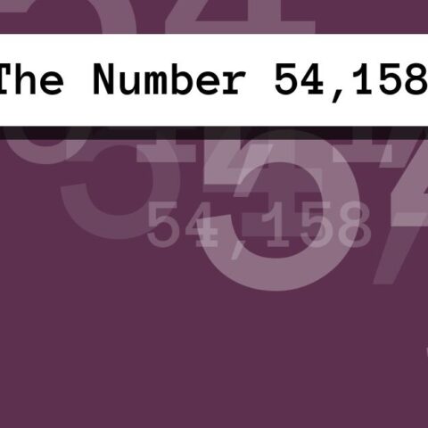 About The Number 54,158