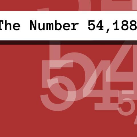 About The Number 54,188