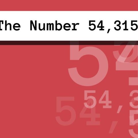 About The Number 54,315